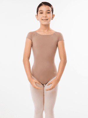trusa de ballet Star azul claro para niña con mangas