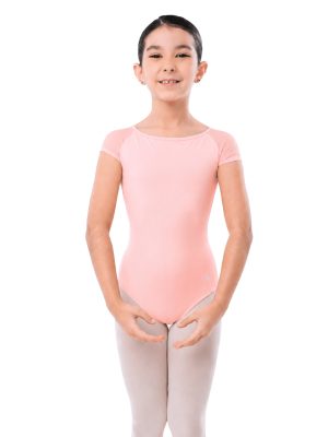 trusa de ballet Star rosa para niña con mangas